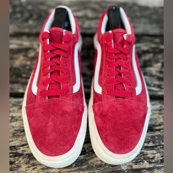 2020 Vans Old Skool 'Pig Suede - Red Chili Pepper' Unisex Lace Up Sneakers M5 - Picture 7 of 13